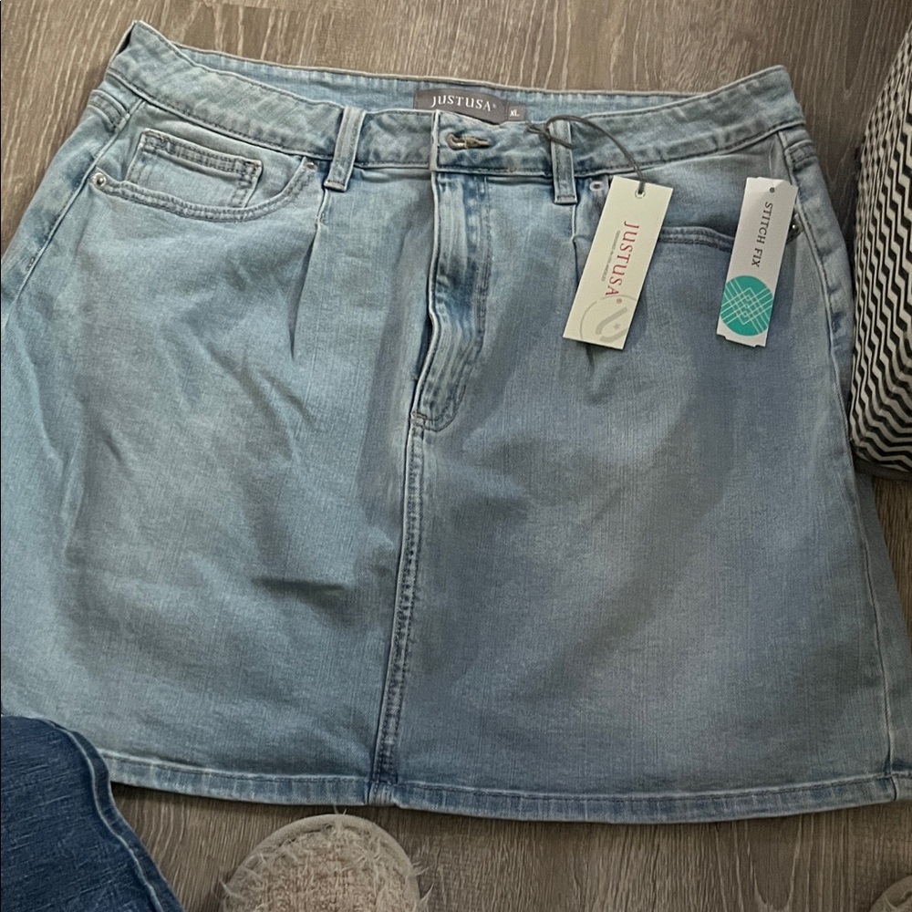 Just USA Sky Blue Mini Skirt